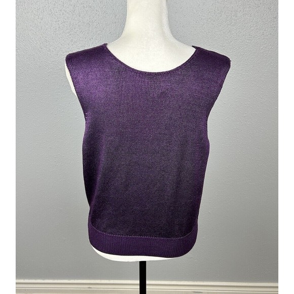 Vintage Fia Italia Hand Loomed Sleeveless Sweater Shell Tank Top -Size Large - Picture 8 of 8